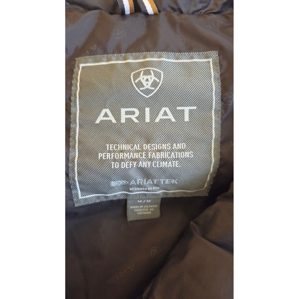 Ariat Tek Womens Black Insulated Hooded Puffer Vest Asymmetric Zip Medium - Picture 4 of 8